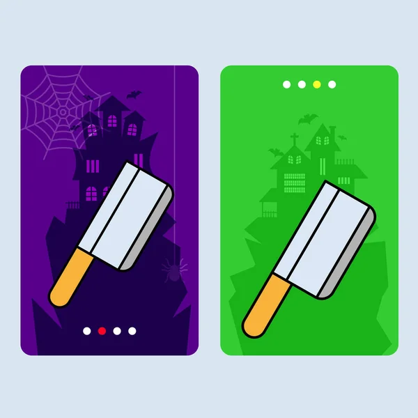 Happy Halloween Uitnodiging Ontwerp Met Mes Vector — Stockvector