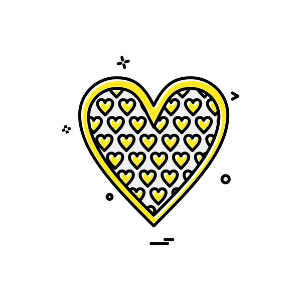 Heart Icon Design Illustrazione Vettoriale San Valentino — Vettoriale Stock