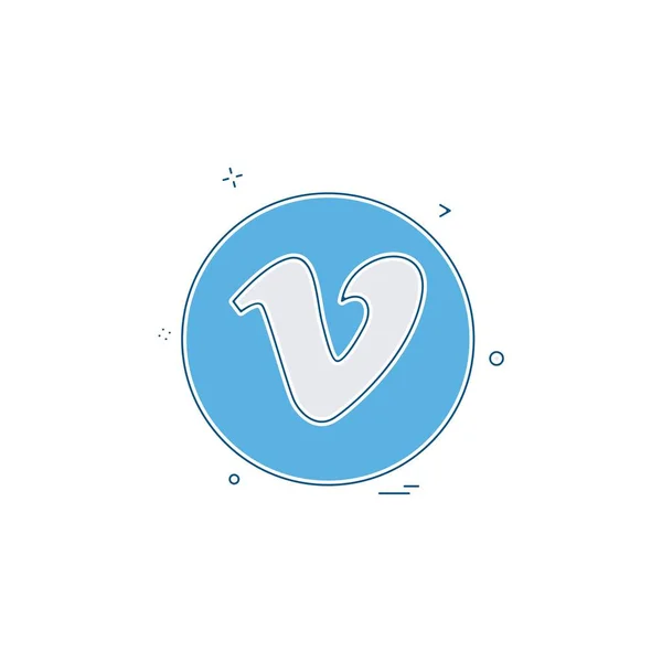 Media Network Social Vimeo Png Icon Vector Design — Stock Vector