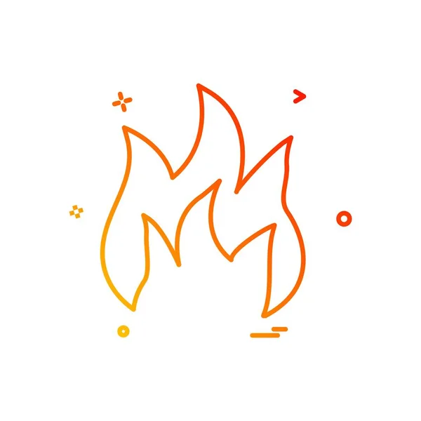 Icono Fuego Diseño Vector — Vector de stock