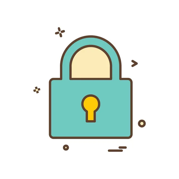 Lock Platte Pictogram Vectorillustratie — Stockvector