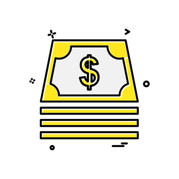 Desenho Ícone Dólar Ilustração Vetorial Colorida —  Vetores de Stock