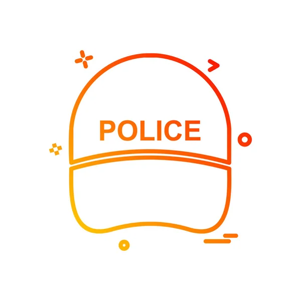 キャップ帽子法役員警察のアイコン ベクトル デザイン — ストックベクタ