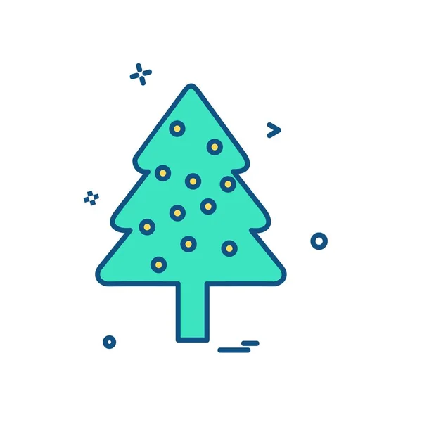 Árbol Navidad Icono Diseño Vector — Vector de stock