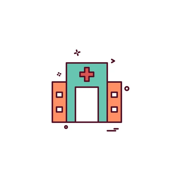 Hospital Ícone Vetor Design — Vetor de Stock