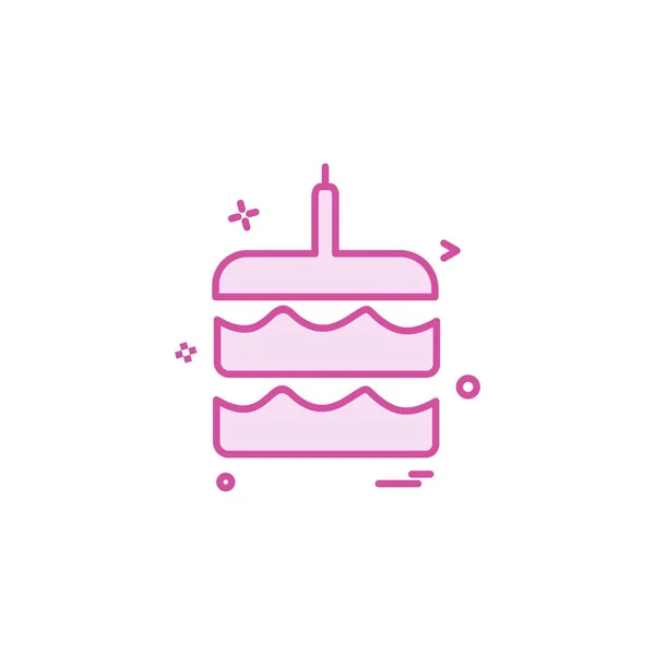 Kuchen Icon Design Bunte Vektorillustration — Stockvektor