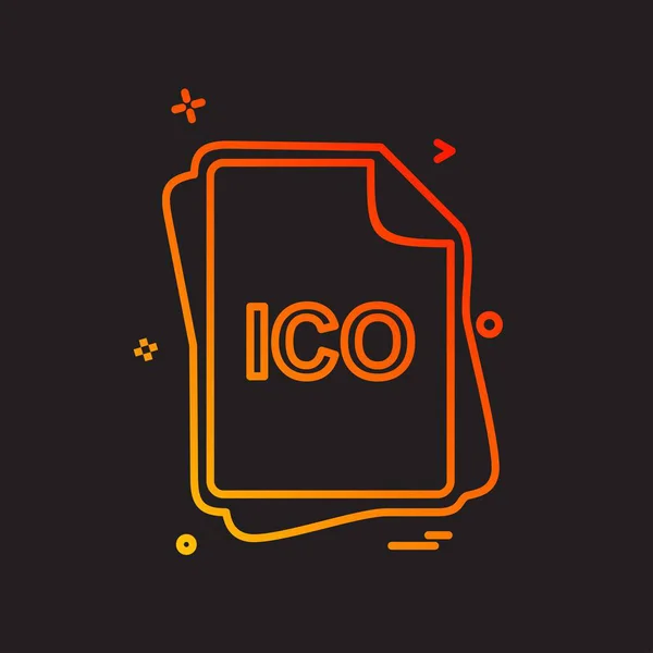 Ico File Type Icon Design Vector — Stock Vector