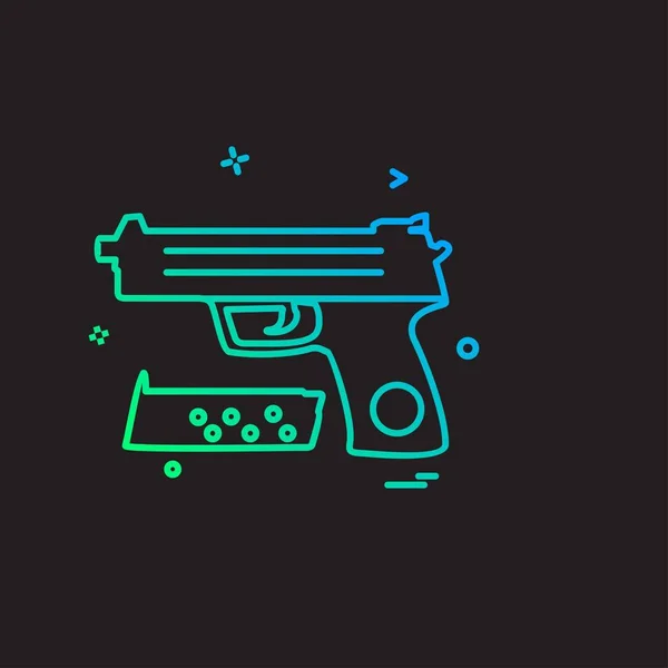 Gun Icon Design Vector — Stock Vector