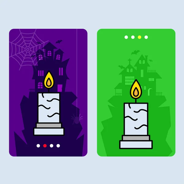 Happy Halloween Einladungsdesign Mit Kerzenvektor — Stockvektor
