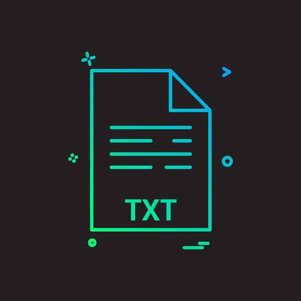 Extensión Archivo Txt Formato Archivo Icon Vector Design — Vector de stock