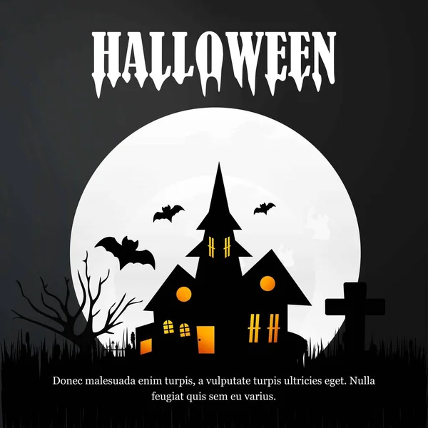 Feliz Cartão Convite Halloween Com Vetor Design Criativo —  Vetores de Stock