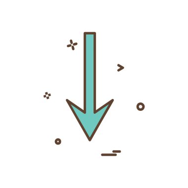 Aşağı ok simgesi tasarım vektörü