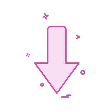 Aşağı ok simgesi tasarım vektörü