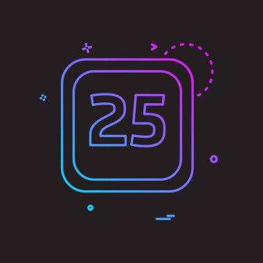 25 tarihi takvim simge tasarlamak vektör