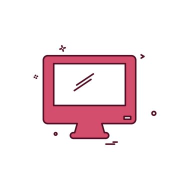 Bilgisayar ekran düz simge vektör çizim 