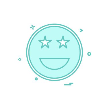 Mutlu emoji simgesi tasarım, renkli vektör çizim