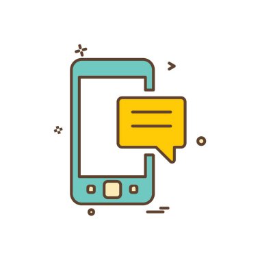 Mobil sms sohbet simge vektör tasarımı