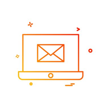 dizüstü e-posta simge vektör tasarımı