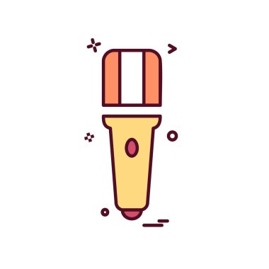 Mikrofon simgesi tasarım, renkli vektör çizim