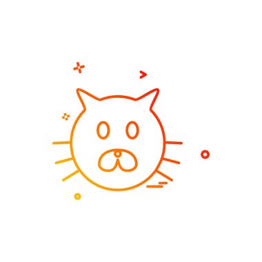 Kedi simgesi tasarım, renkli vektör çizim