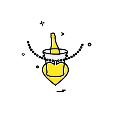 Sevgililer günü simgesi tasarım, renkli vektör çizim