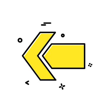 Sol ok simgesi tasarım vektörü