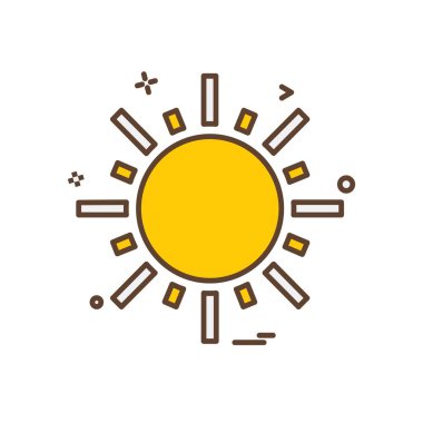 Güneş simgesi tasarım, renkli vektör çizim