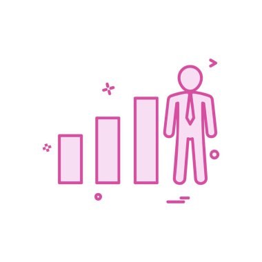 İş grafiği düz simge vektör çizim 