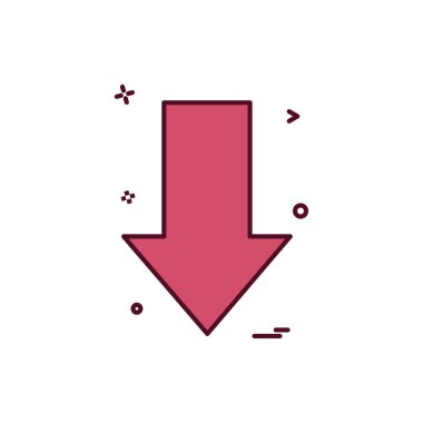 ok aşağı yönlü ikon vektör tasarımı