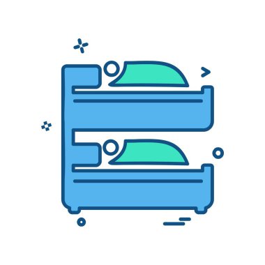 Yatak simgesi tasarımı vektör çizimi 