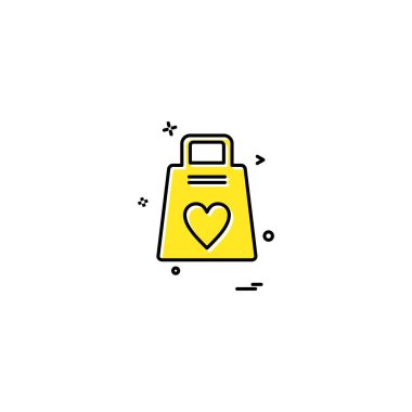 Kalp simgesi tasarım, Sevgililer günü için vektör çizim