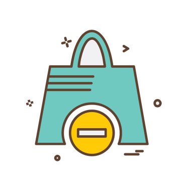 Alışveriş çantası simgesi tasarım vektörü