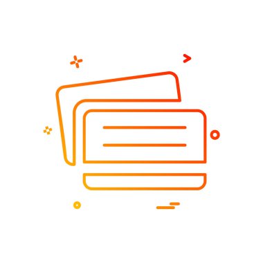 Kredi kartı simgesi tasarım, renkli vektör çizim