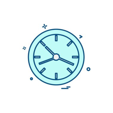 saat düz ikon vektör illüstrasyonu 