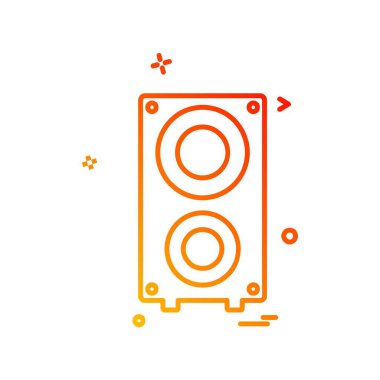 Hoparlör simgesi tasarım, renkli vektör çizim 