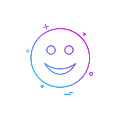 Emoji simgesi tasarım, renkli vektör çizim