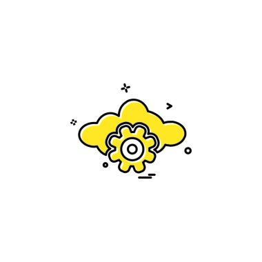 Bulut simgesi tasarım, renkli vektör çizim