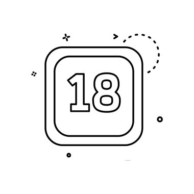 18 tarihi takvim simge tasarlamak vektör