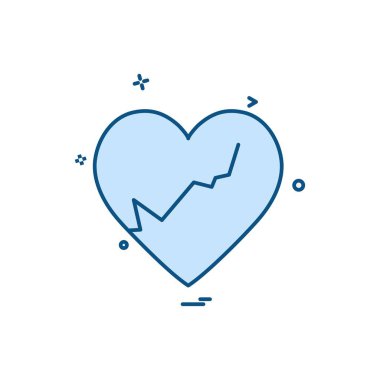 Kalp simgesi tasarım, Sevgililer günü için vektör çizim