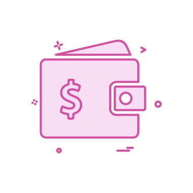 Cüzdan parası dolar ikon vektör tasarımı