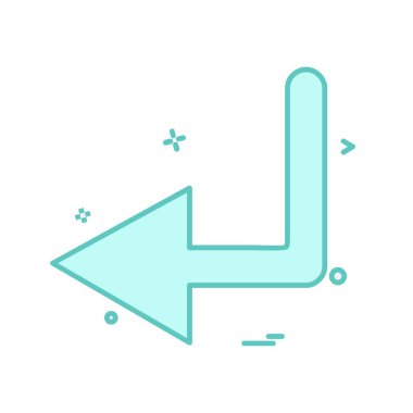 Sol ok simgesi tasarım vektörü