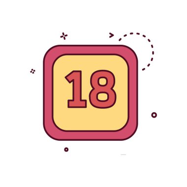 18 tarihi takvim simge tasarlamak vektör