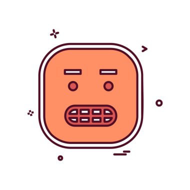 Üzgün emoji simgesi tasarım, renkli vektör çizim