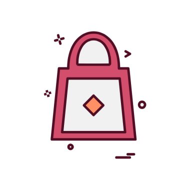 Alışveriş çantası simgesi tasarım vektörü