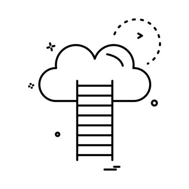 Bulut simgesi tasarım, renkli vektör çizim