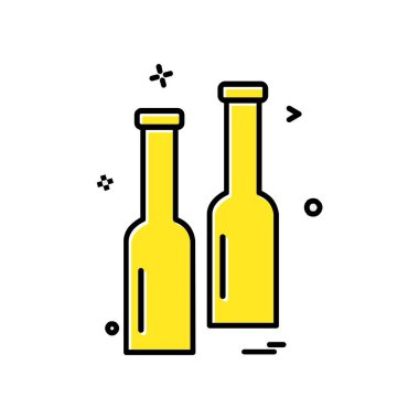 İçki simgesi tasarım, renkli vektör çizim 