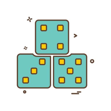 Zar simgesi tasarım, renkli vektör çizim