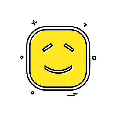 Emoji simgesi tasarım, renkli vektör çizim gülümseyen