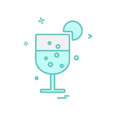 İçki simgesi tasarım, renkli vektör çizim 