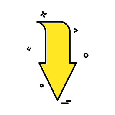 Aşağı ok simgesi tasarım vektörü